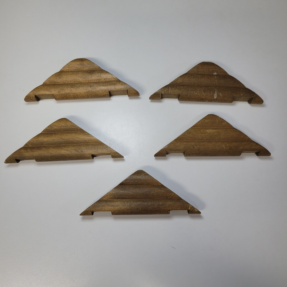 Lincoln Logs Vintage Wooden Long Triangle Truss Roof Pieces Set of 5